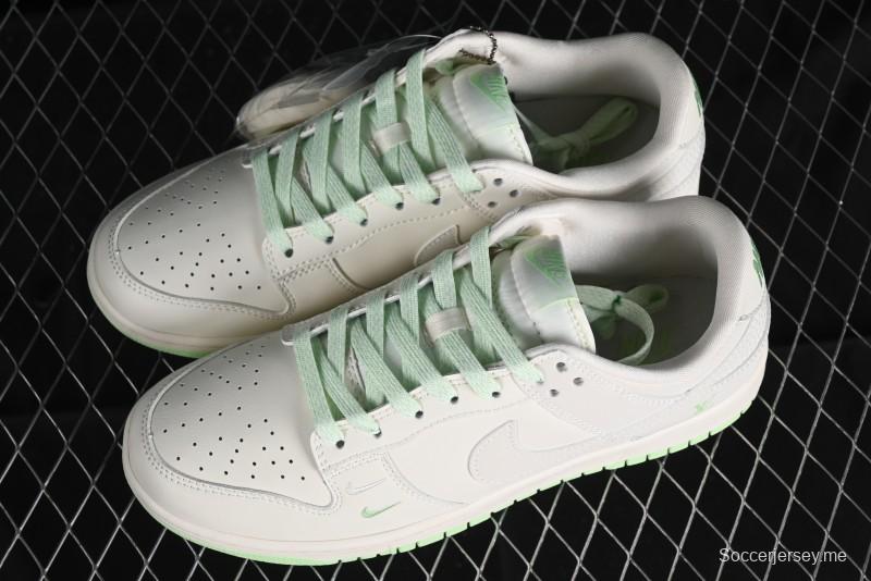 Nike SB Dunk Low LV Collaboration - Double Swoosh Fluorescent Green Anniversary High-End Custom Low-Top Casual Skate Shoes - XX2025-321