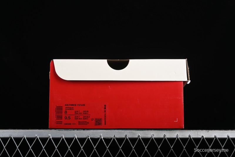 Nike Air Force 1 '07 Low Casual Sneakers with Anime-inspired Blue Spray Paint Design - CW2288-111