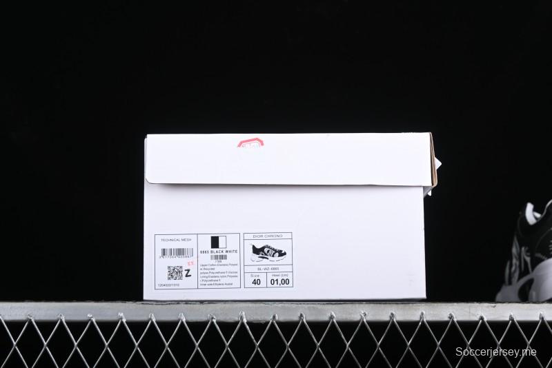 Dior Chrono Round Toe Lace-Up Lifestyle Casual Running Sneakers - 6865 BLACK WHITE