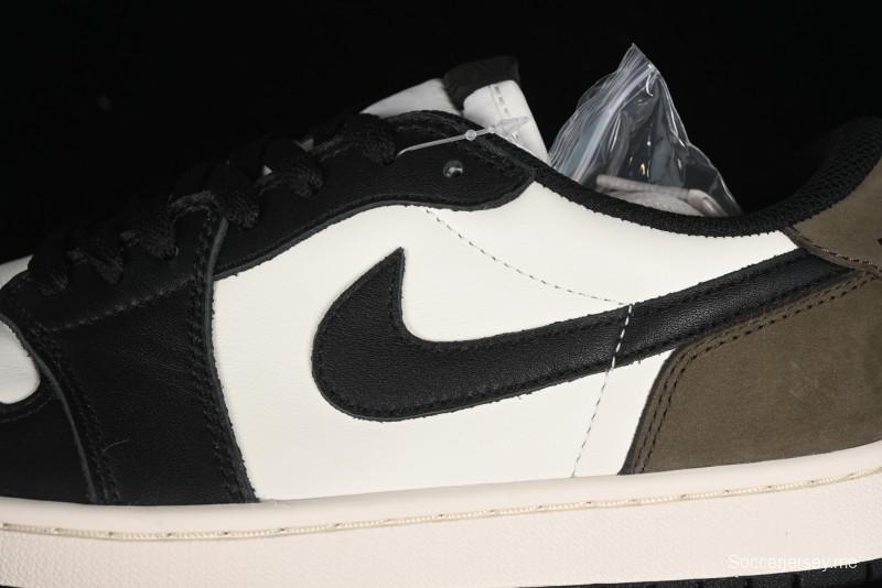 Nike Air Jordan 1 Low AJ1 Retro Basketball Shoes with Mocha Suede Accents - CZ0790-102