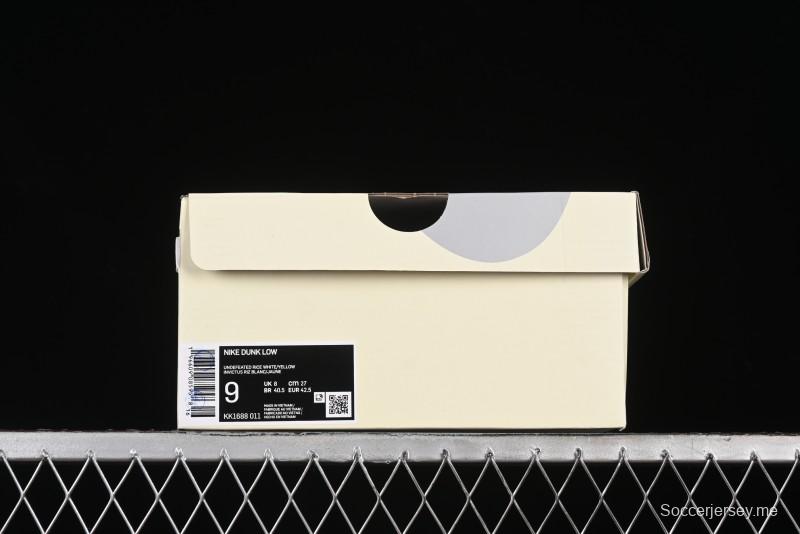 Nike SB Dunk Low UN Collaboration - Off White & Yellow Swoosh Anniversary Customized Low-Top Casual Skate Shoes - KK1688-011