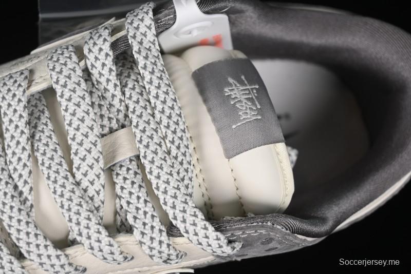 Nike SB Dunk Low Stussy Collaboration - Grey Pig Suede Patchwork Anniversary Custom Low-Top Casual Skate Shoes - CF3688-016