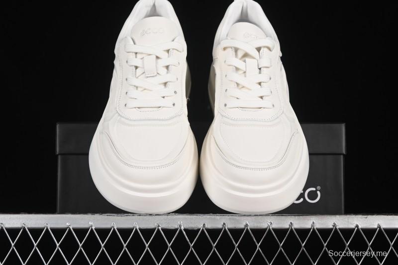 ECCO Street ACE Series Autumn New Retro Fashion Casual Leather Platform Sneakers - 63336101002