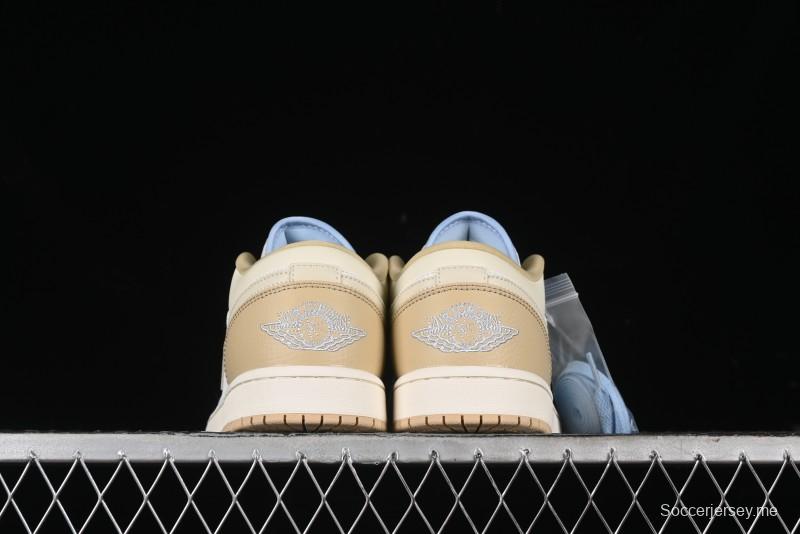 Nike Air Jordan 1 Low OG AJ1 Retro Basketball Shoes in White and Brown - HQ4186-111