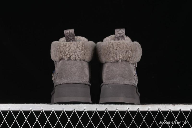 UGG Classic Mini II Fur Lace-Up Platform Mini Boots with Treadlite Outsole - 1143954