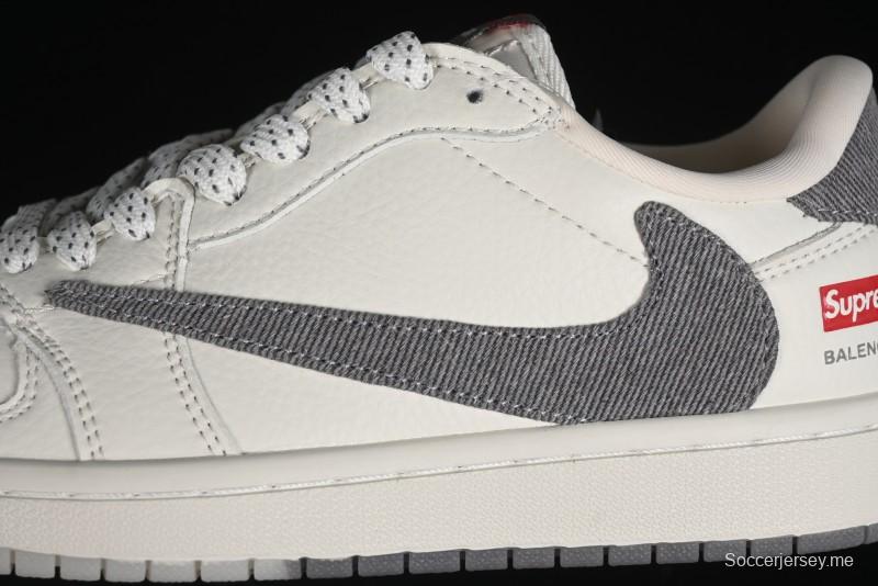 Nike Travis Scott x Fragment Design x Air Jordan 1 Low OG SP AJ1 Supreme Balenciaga Collaboration - JH6088-6