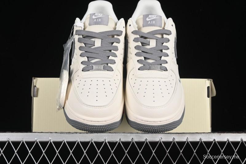 Nike Air Force 1 '07 Low Stussy Collaboration - English Beige Grey Red Low-Top Casual Sneakers - XZ3318-567