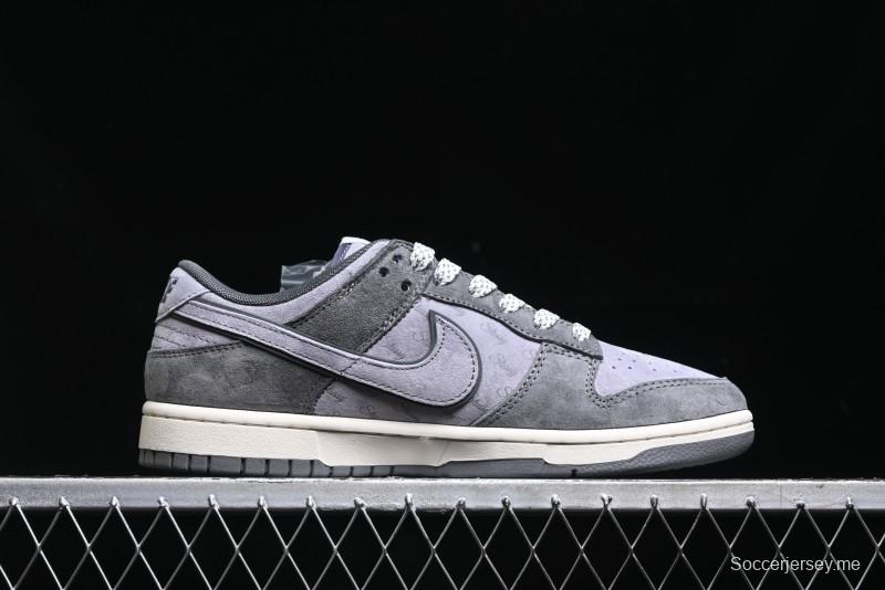 Nike SB Dunk Low Stussy Collaboration - Granite Grey Anniversary Custom Low-Top Casual Skate Shoes - XS1086-008
