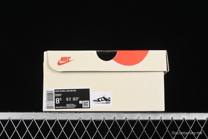 Nike SB Dunk Low Stussy Collaboration - Embroidered Black Swoosh Anniversary Custom Low-Top Casual Sneakers - MM1089-034