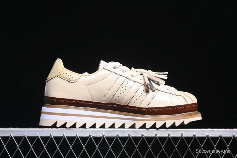 Adidas Clot x Superstar JQ6117 Shell Toe Sneakers with Preppy Style and Perforated Design - JQ6117