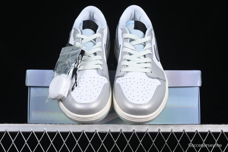 Nike Air Jordan 1 Low OG Retro Basketball Shoes Snake Year Limited Edition Silver Snake - HF3144-100