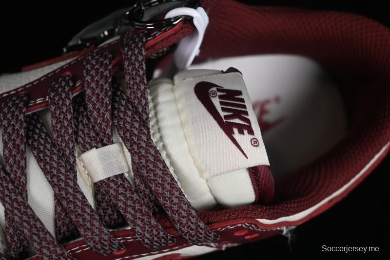 Nike SB Dunk Low Stussy Collaboration - Burgundy Starry Sky Anniversary High-End Custom Low-Top Casual Skate Shoes - BB9898-001