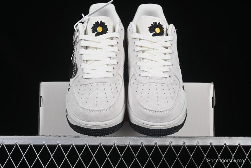 Nike Air Force 1 '07 Low Grey Pig Suede Graffiti Casual Sneakers - DF0188-035