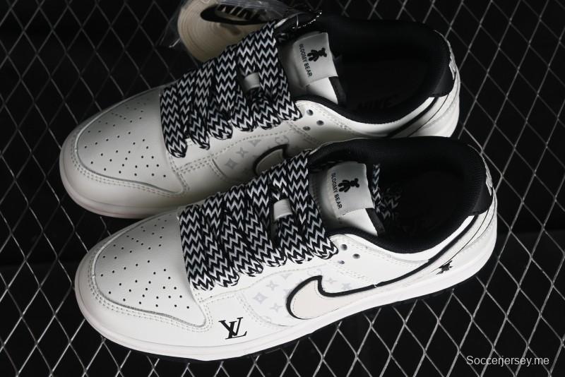 Nike SB Dunk Low LV Collaboration - Beige Black Violent Bear Anniversary High-End Custom Low-Top Casual Skate Shoes - SJ2068-239