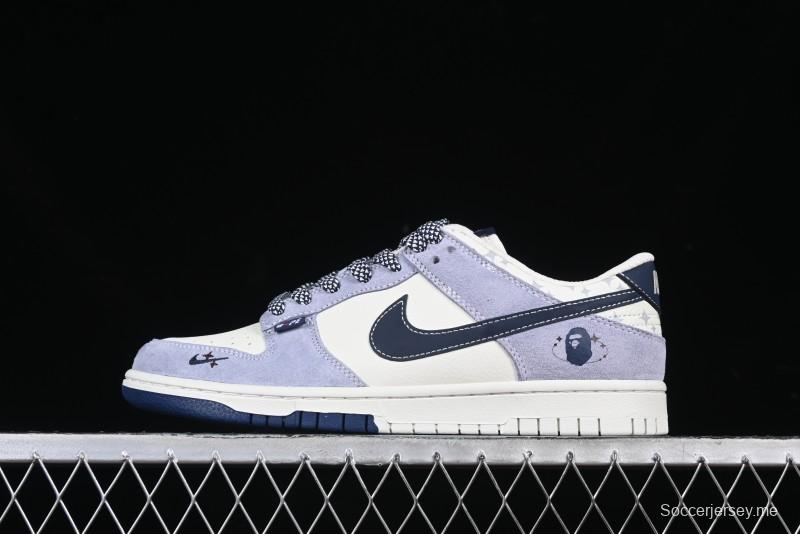 Nike SB Dunk Low BAPE Collaboration Light Blue Two-Tone Anniversary Custom Low-Top Casual Skate Shoes - DJ2024-103