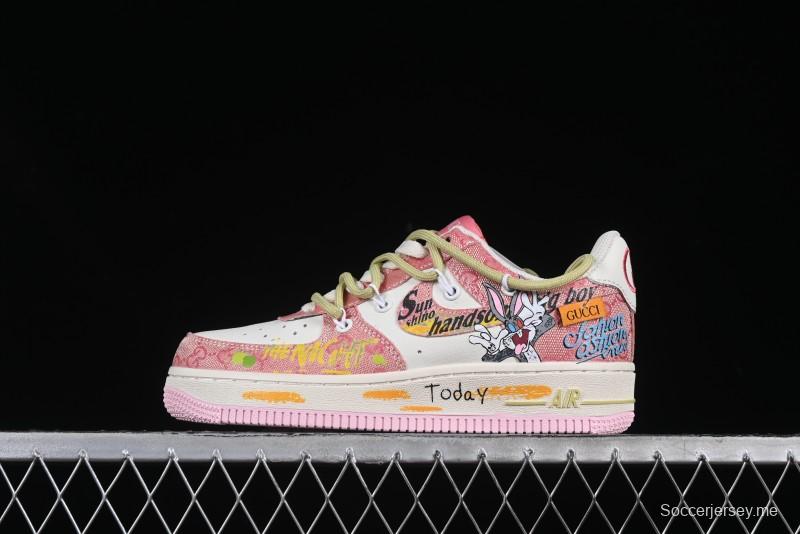 Nike Air Force 1 '07 Low Bugs Bunny Custom Casual Sneakers - BD7700-666