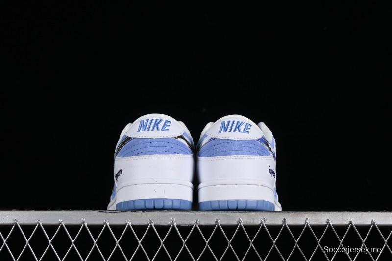 Supreme x Nike SB Dunk Low Royal Blue Anniversary High-End Custom Casual Skate Shoes - JH8039-936