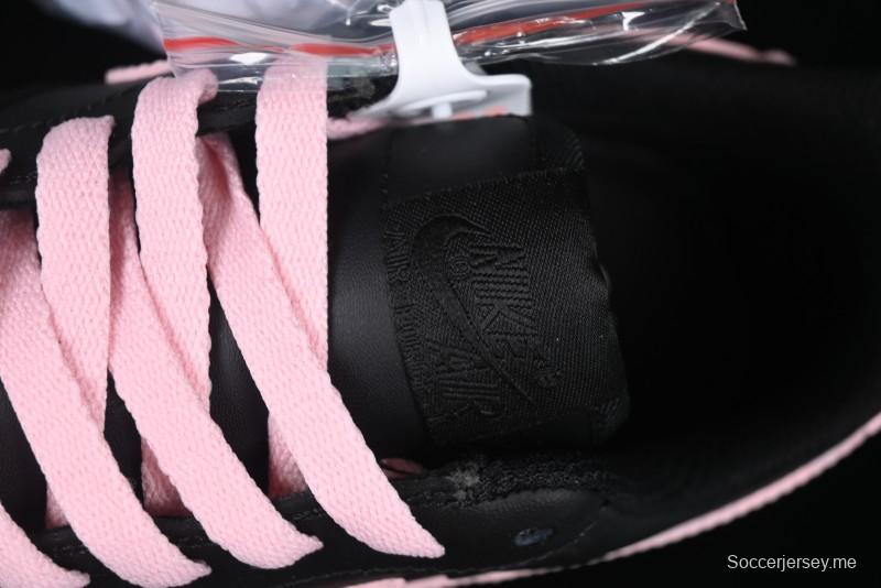 Nike Air Force 1 '07 Low Casual Sneakers with Black & Pink Double Swoosh - CW2288-028