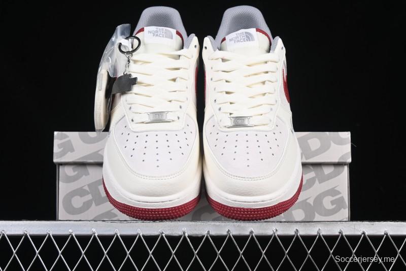 Nike Air Force 1 '07 Low The North Face Collaboration Beige Red Casual Sneakers - DM6688-047