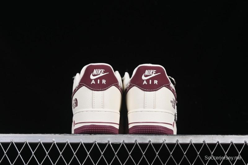 Nike Air Force 1 '07 Low The North Face Collaboration Burgundy Swoosh Casual Sneakers - KK1988-042