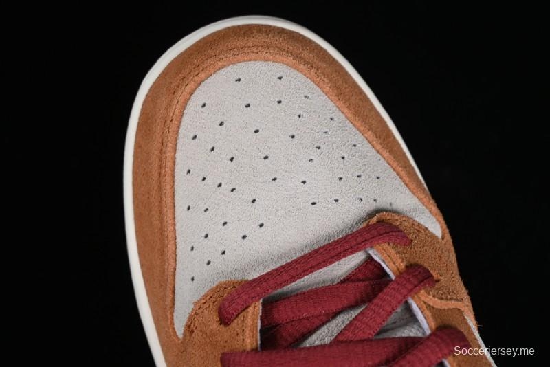 Nike SB Dunk Low Pro Brown Red Colorway SB Low Top Casual Skate Shoes - BQ6817-202
