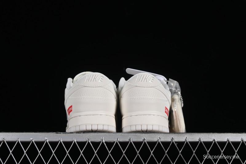 Nike SB Dunk Low Supreme Collaboration - Double Swoosh Anniversary Custom Low-Top Casual Skate Shoes - BB8675-104