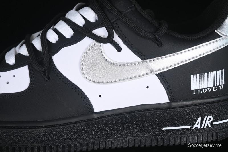 Nike Air Force 1'07 Low Silver Wing Panda Casual Sneakers with Strap - ZH0316-064