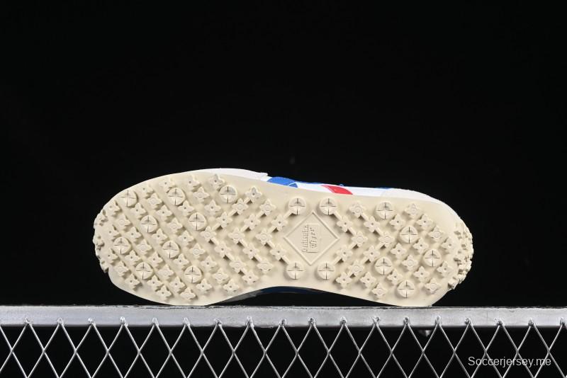Onitsuka Tiger Vintage Runner Sneakers - White/Grey with Blue & Red Accents