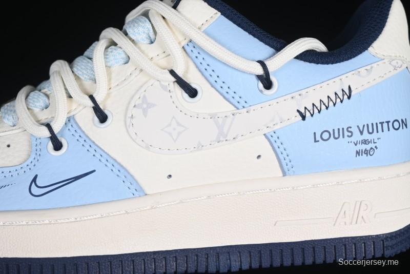 Nike Air Force 1'07 Low LV Collaboration University Blue Drawstring Casual Sneakers - DM6868-058
