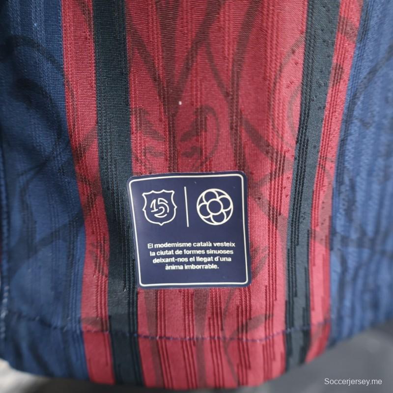 إصدار اللاعب 25/26 قميص بولو بأكمام طويلة بأكمام طويلة من قميص بولو حديث لنادي برشلونة