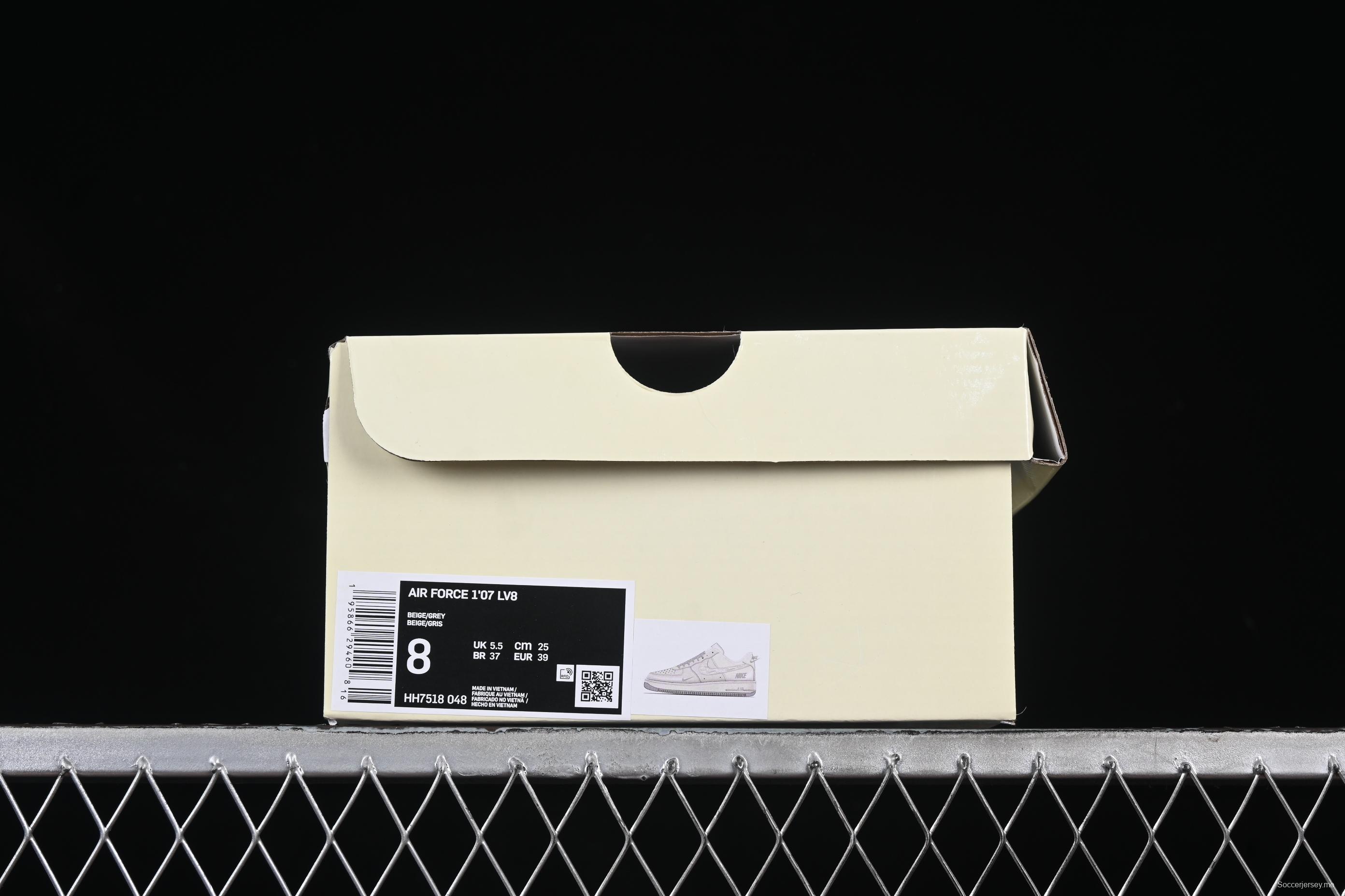 Nike Air Force 1 '07 Low Casual Sneakers in Light Grey with Mini Swoosh - HH7518-048