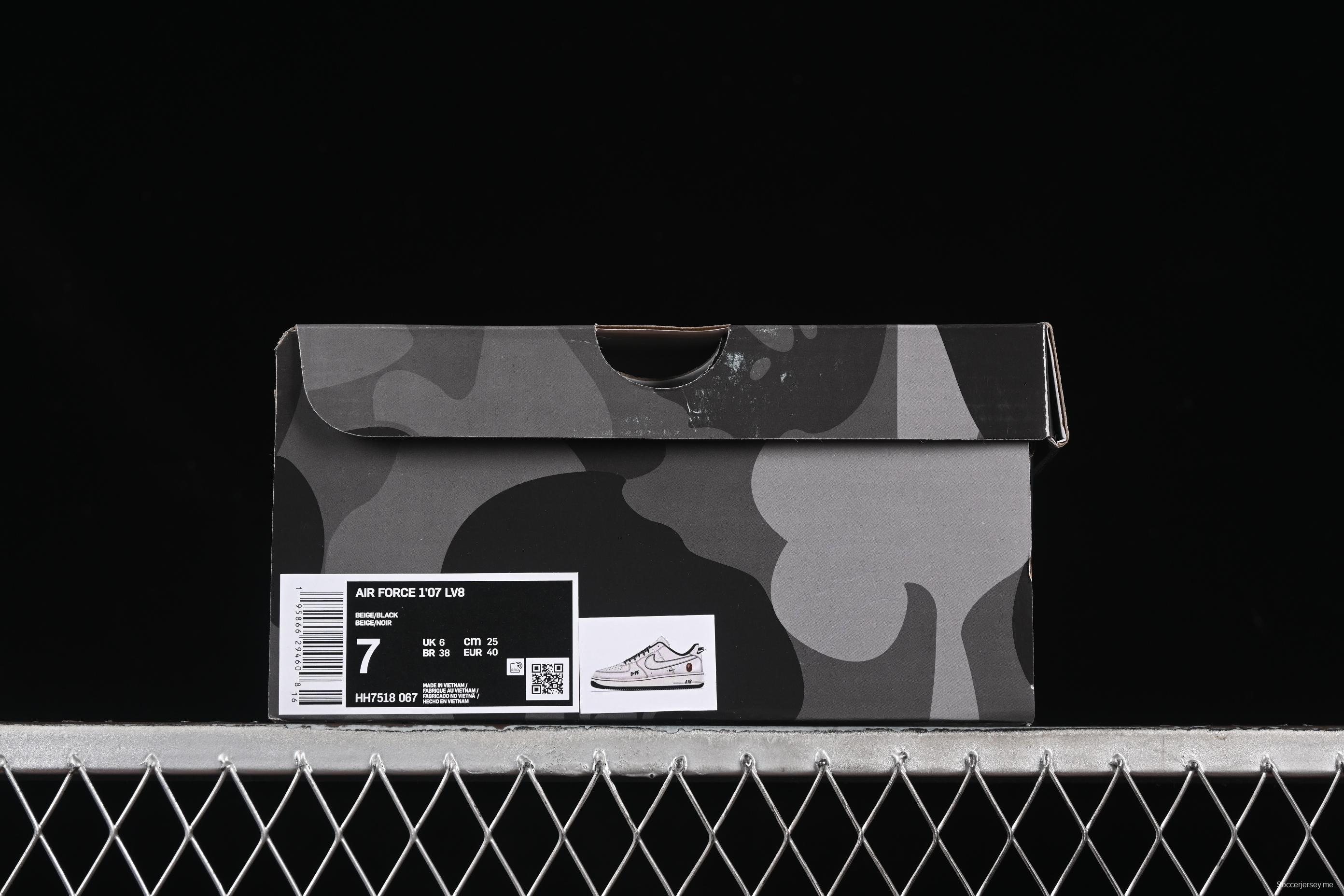 Nike Air Force 1 '07 Low Bape Collaboration Black Line Starry Sky Casual Sneakers - HH7518-067