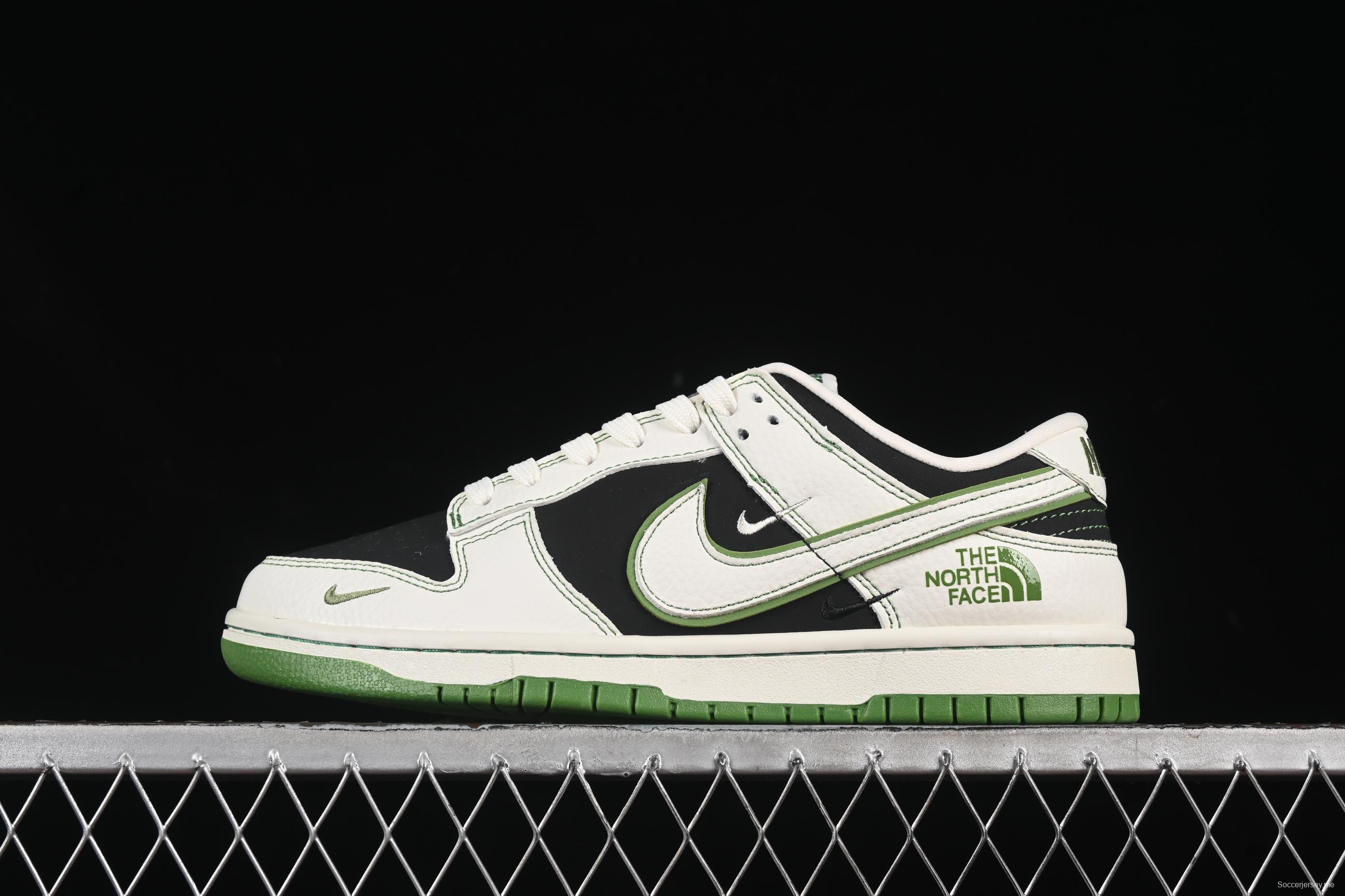 Nike SB Dunk Low The North Face Collaboration Cream White Black Green Anniversary Custom Low-Top Skate Shoes - SC9207-405