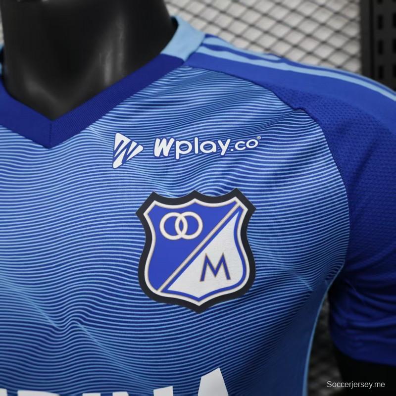 نسخة اللاعب 25/26 ميلوناريوس أزرق بتصميم شعار أندينا قميص المنزل 25/26 ميلوناريوس أزرق بتصميم شعار أندينا