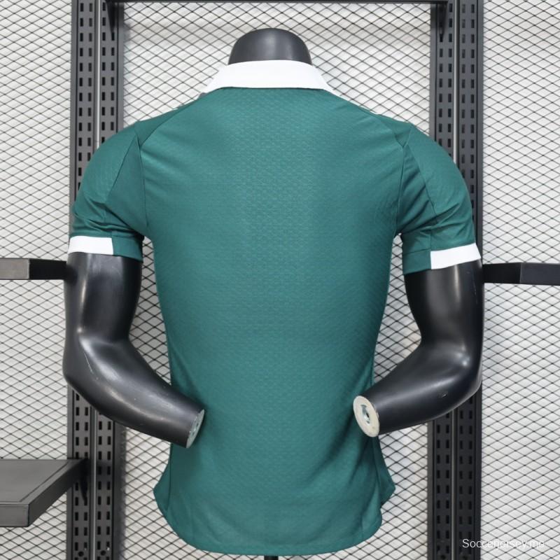 إصدار اللاعب 25/26 قميص بليموث هوم جيرسي بليموث 25/26 أرجايل أخضر مع تصميم شعار بوما