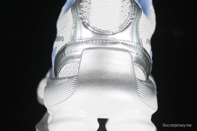 GG-CC حذاء أبي مجوف بأربطة من نفس الطراز مع زيادة ارتفاع مخفي 5 سم - G25X269 أبيض أزرق