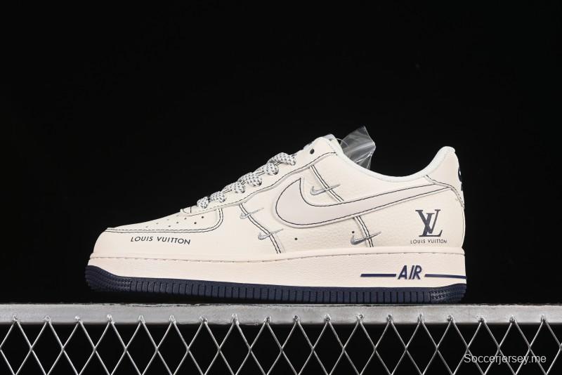 حذاء نايك اير فورس 1 '07 المنخفض من نايك اير فورس 1 '07 LV Collaboration Black Swoosh Logo Swoosh Logo Sneakers Casual - XX3168-160