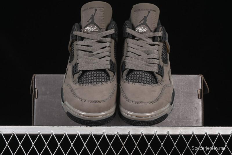 حذاء نايك اير جوردان 4 ريترو من نايك اير جوردان 4 من نايك من جلد الغزال البني الكهفي مع شبكة سوداء - FV5029-200