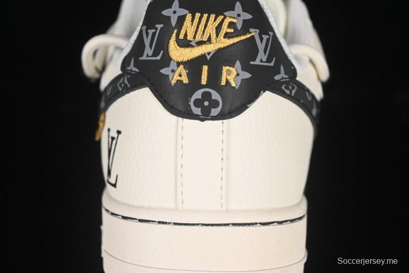 حذاء نايك اير فورس 1 '07 منخفض LV Collaboration Blue Swoosh Drawstring Sneakers Casual - DM686868-061