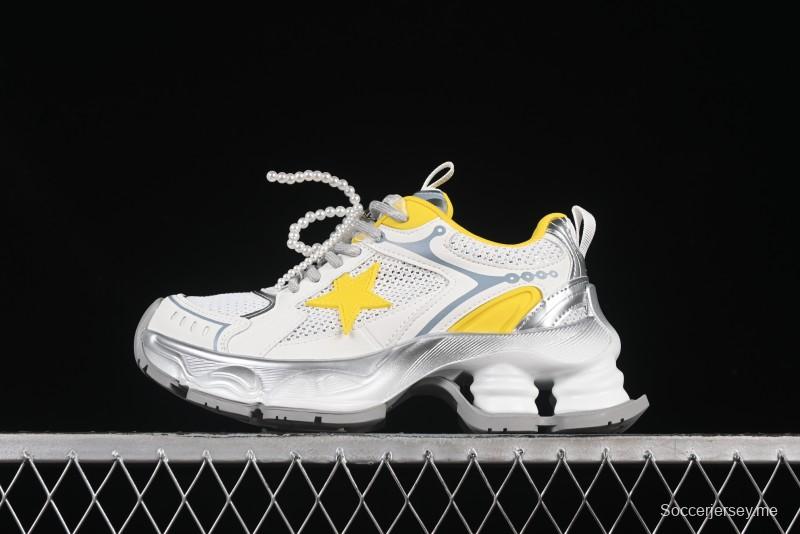 حذاء رياضي مكتنزة بأربطة مجوفة مفرغة بتصميم نجمة GG-CC مع زيادة ارتفاع 5 سم - G25X269