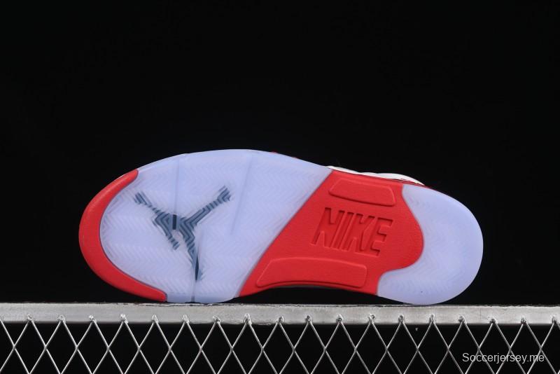 حذاء نايك اير جوردان 5 ريترو لكرة السلة نايك اير جوردان 5 ريترو بلون أحمر ناري ولسان أسود - HQ7978-101