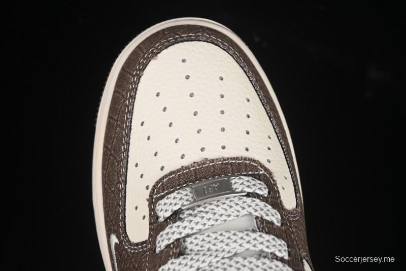 حذاء نايك اير فورس 1 '07 المنخفض من نايك اير فورس 1 '07 LV Collaboration حذاء رياضي كاجوال شبكي بيج - XS1958-552