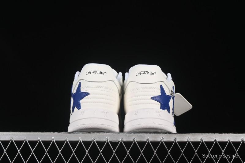 Off-White Out Of Office Low-Top Fashion Sneakers White Blue Star - AJD4
