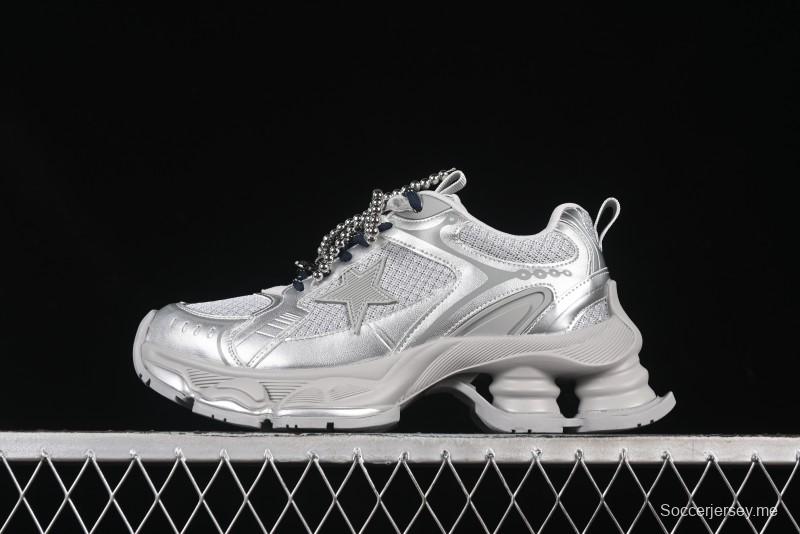 حذاء أبي مجوف بأربطة من نفس النمط GG-CC بنمط نجمة ذات أربطة مجوفة مع زيادة ارتفاع 5 سم - G25X269