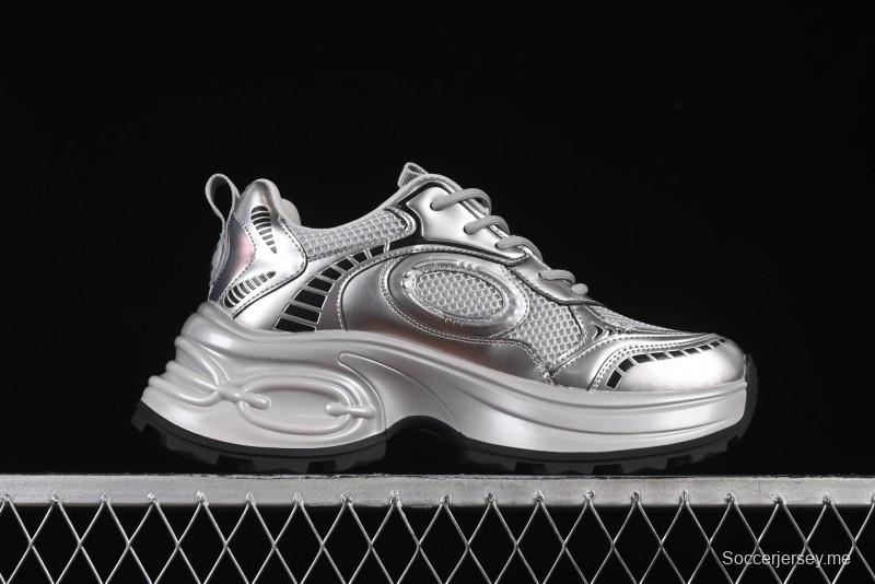 حذاء الجري الرياضي الكاجوال GG-CC بنعل هلالي ثلاثي الطبقات مع نعل رياضي ثلاثي الطبقات وارتفاع 5 سم - 668-1