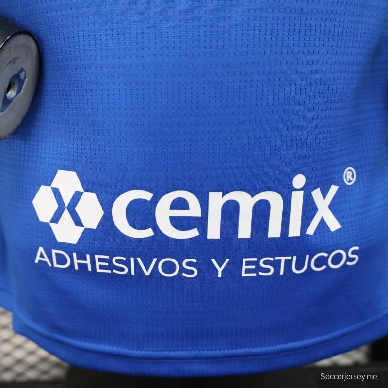 إصدار اللاعب 25/26 قميص كروز أزول 25/26 أزرق منزلي بنقشة بيكسل رقمية