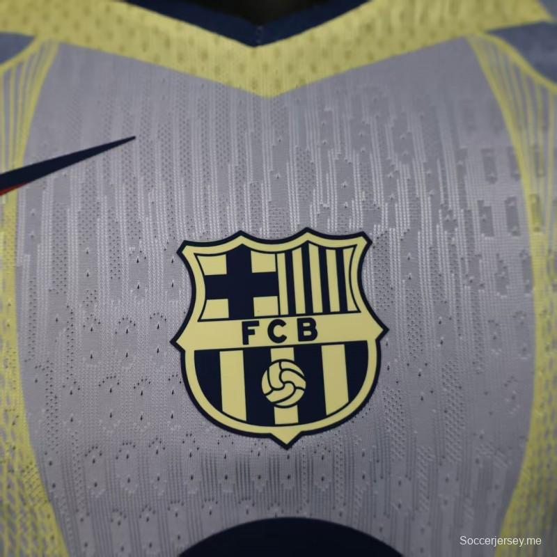 إصدار اللاعب 25/26 قميص برشلونة أزرق فاتح بنمط هندسي 25/26