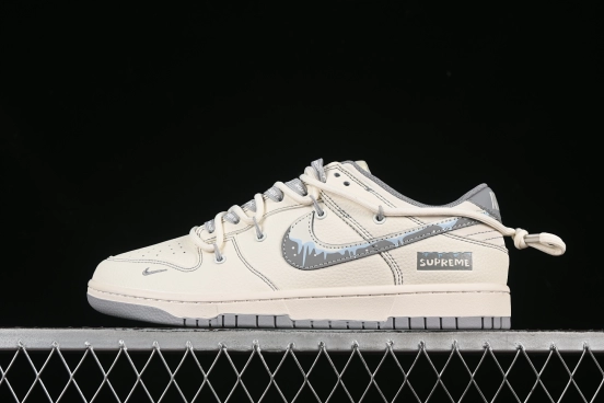 Nike SB Dunk Low Supreme Series Strap White Graffiti Swoosh Anniversary Custom Low-Top Casual Skate Shoes - DM6868-080