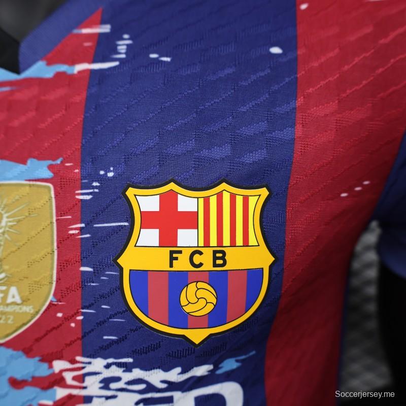 إصدار اللاعب 25/26 قميص برشلونة × الأرجنتين مع ميسي مشترك 25/26