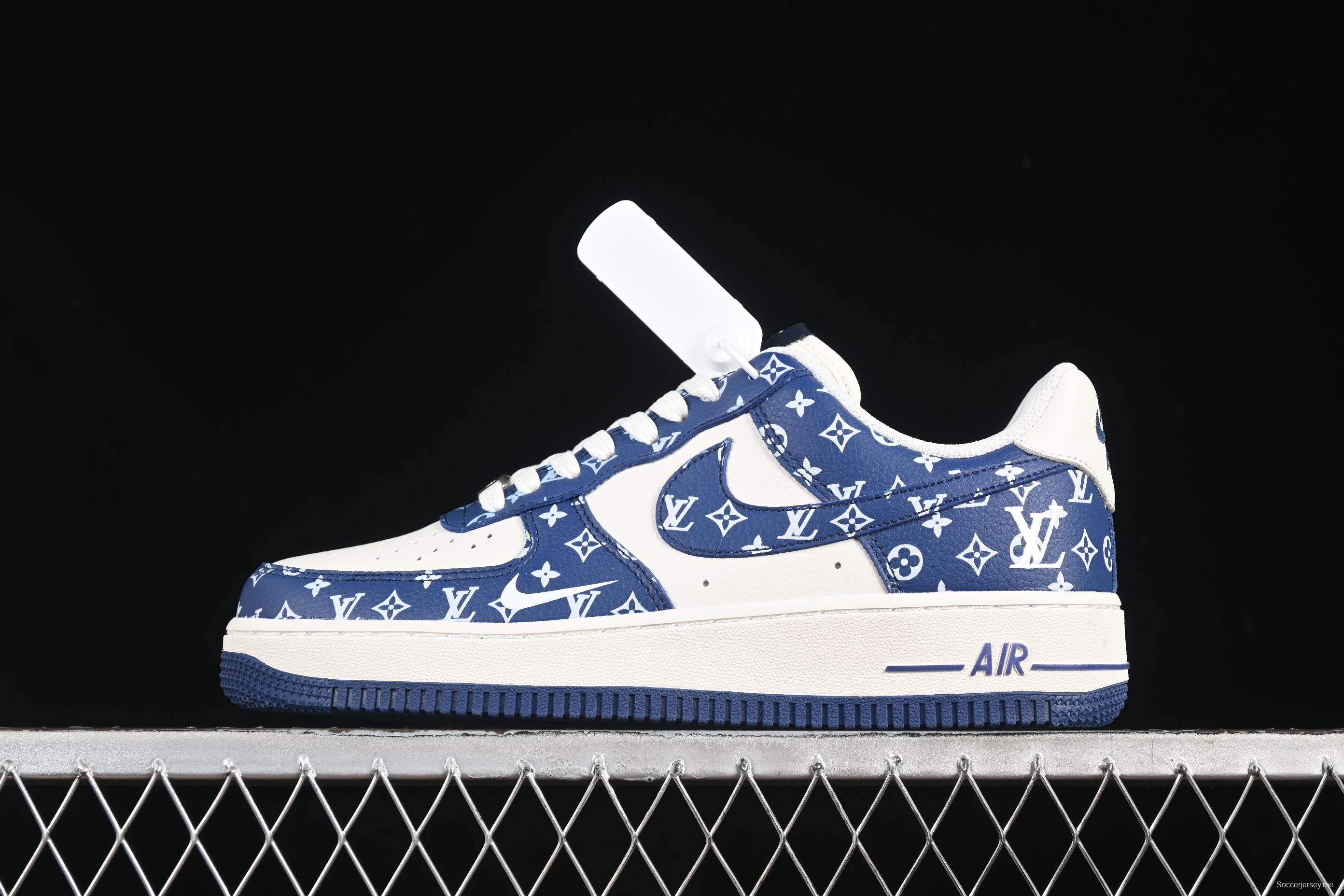 Nike Air Force 1 '07 Low LV Collaboration White Blue Swoosh Casual Sneakers - LW9279-008